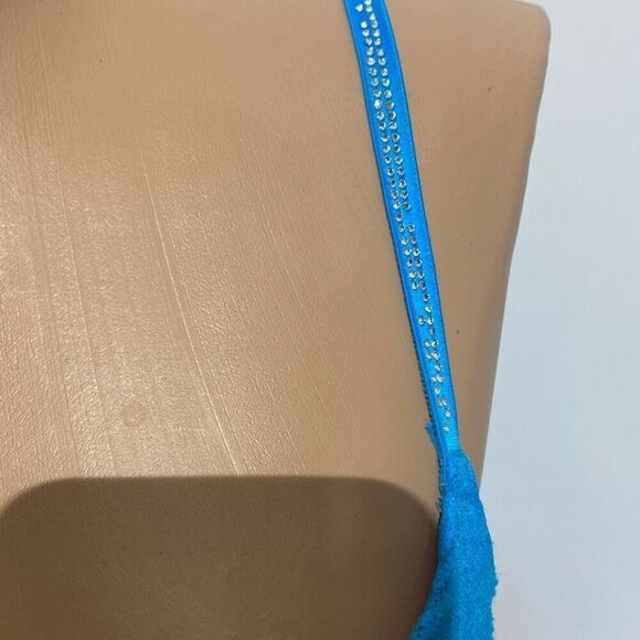 Pink Victoria's Secret Women's Blue Wear Everywhere Rhinestone Push Up Bra 34B - Picture 3 of 11